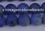 CDU304 15.5 inches 12mm round matte blue dumortierite beads