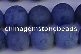 CDU305 15.5 inches 14mm round matte blue dumortierite beads