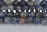 CDU308 15.5 inches 4mm faceted round blue dumortierite beads