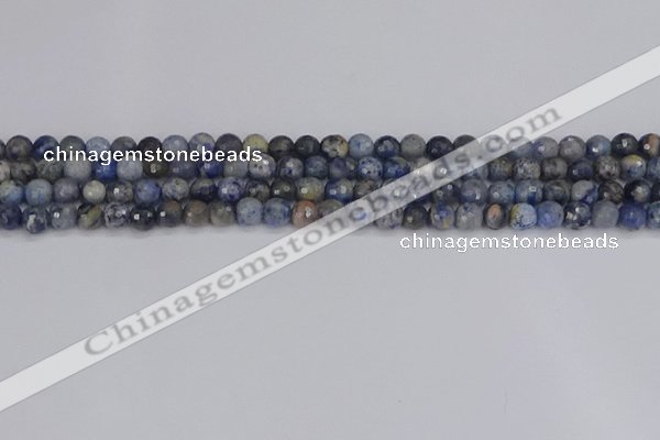 CDU308 15.5 inches 4mm faceted round blue dumortierite beads