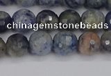 CDU310 15.5 inches 8mm faceted round blue dumortierite beads