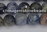 CDU312 15.5 inches 12mm faceted round blue dumortierite beads