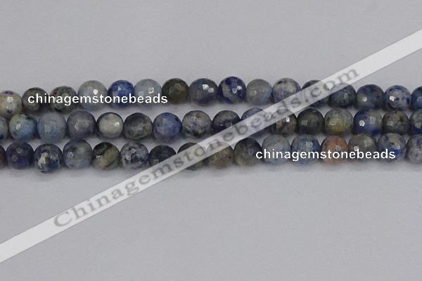 CDU312 15.5 inches 12mm faceted round blue dumortierite beads