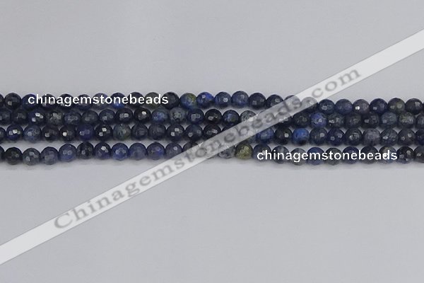 CDU315 15.5 inches 4mm faceted round blue dumortierite beads