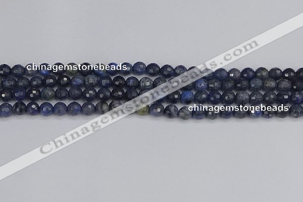 CDU316 15.5 inches 6mm faceted round blue dumortierite beads