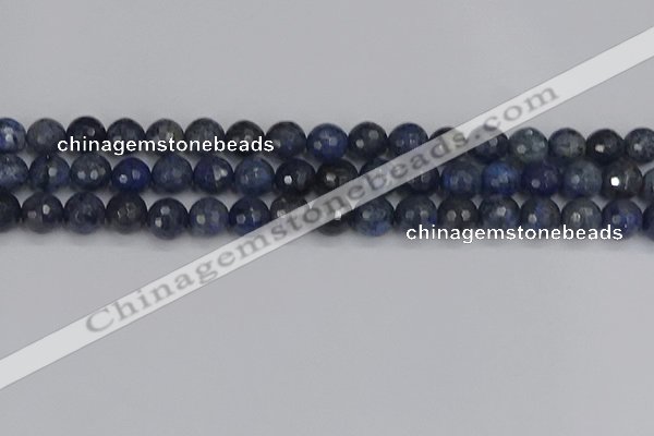 CDU318 15.5 inches 10mm faceted round blue dumortierite beads