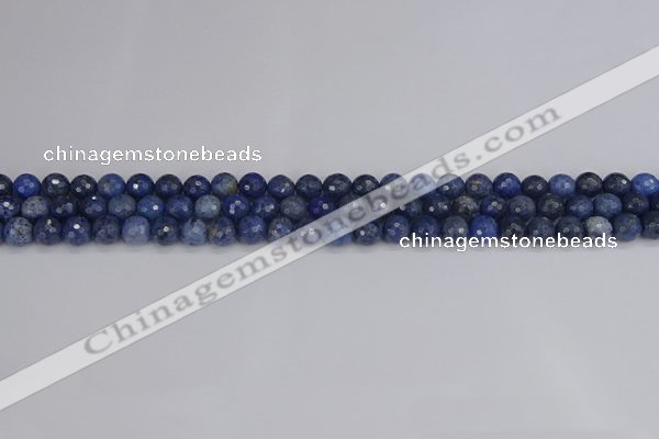 CDU322 15.5 inches 4mm faceted round blue dumortierite beads