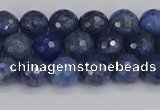 CDU323 15.5 inches 6mm faceted round blue dumortierite beads