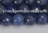 CDU324 15.5 inches 8mm faceted round blue dumortierite beads