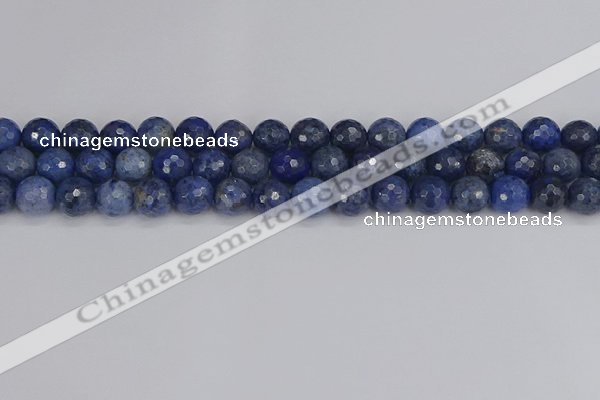 CDU324 15.5 inches 8mm faceted round blue dumortierite beads