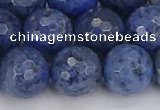 CDU326 15.5 inches 12mm faceted round blue dumortierite beads