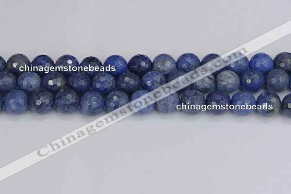 CDU326 15.5 inches 12mm faceted round blue dumortierite beads