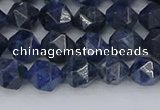 CDU330 15.5 inches 6mm faceted nuggets blue dumortierite beads