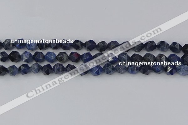 CDU331 15.5 inches 8mm faceted nuggets blue dumortierite beads