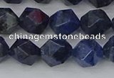 CDU332 15.5 inches 10mm faceted nuggets blue dumortierite beads