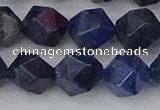 CDU333 15.5 inches 12mm faceted nuggets blue dumortierite beads