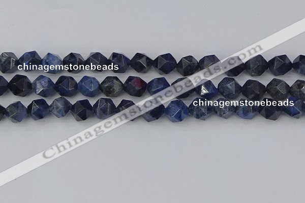 CDU333 15.5 inches 12mm faceted nuggets blue dumortierite beads