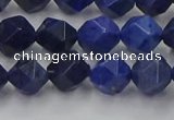 CDU337 15.5 inches 8mm faceted nuggets blue dumortierite beads