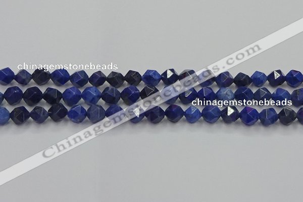 CDU337 15.5 inches 8mm faceted nuggets blue dumortierite beads