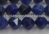 CDU338 15.5 inches 10mm faceted nuggets blue dumortierite beads