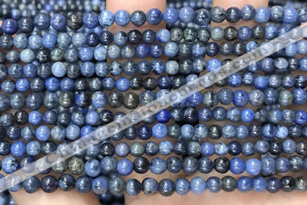 CDU350 15.5 inches 4mm round blue dumortierite beads wholesale