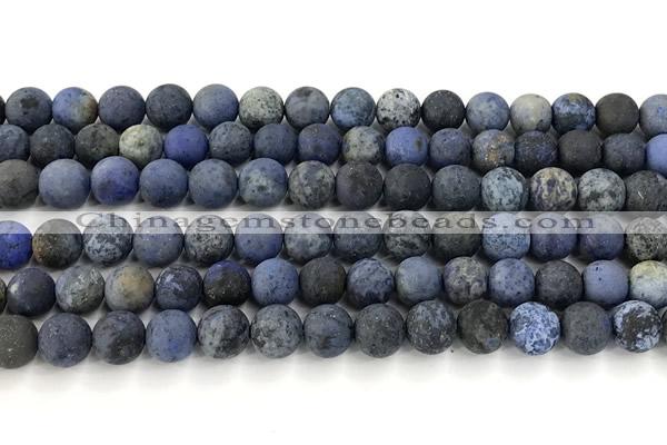 CDU392 15 inches 8mm round matte dumortierite beads