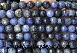 CDU402 15 inches 8mm faceted round dumortierite beads wholesale