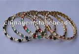 CEB02 5pcs 7mm width gold plated alloy with enamel bangles wholesale