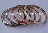 CEB04 5pcs 6mm width gold plated alloy with enamel bangles wholesale