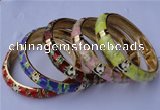 CEB07 5pcs 11.5mm width gold plated alloy with enamel bangles wholesale