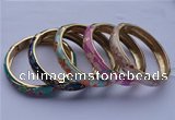 CEB09 5pcs 11.5mm width gold plated alloy with enamel bangles wholesale