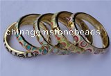 CEB10 5pcs 11.5mm width gold plated alloy with enamel bangles wholesale