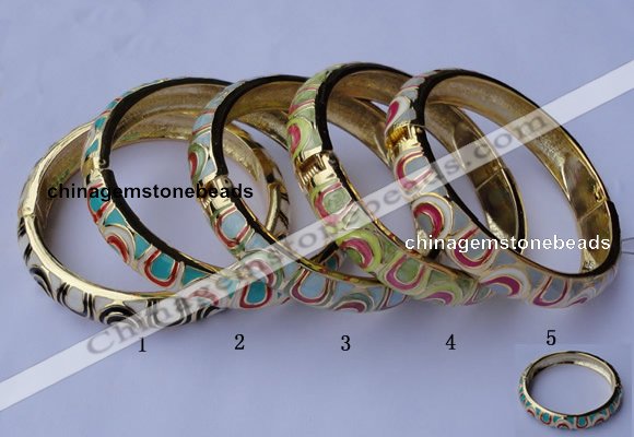 CEB10 5pcs 11.5mm width gold plated alloy with enamel bangles wholesale