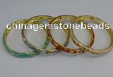 CEB104 7mm width gold plated alloy with enamel bangles wholesale