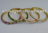 CEB105 7mm width gold plated alloy with enamel bangles wholesale
