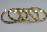 CEB105 7mm width gold plated alloy with enamel bangles wholesale