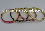 CEB107 7mm width gold plated alloy with enamel bangles wholesale