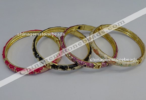 CEB107 7mm width gold plated alloy with enamel bangles wholesale