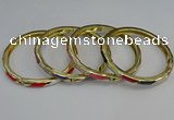 CEB109 7mm width gold plated alloy with enamel bangles wholesale