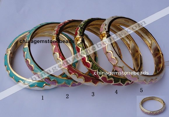 CEB11 5pcs 10mm width gold plated alloy with enamel bangles wholesale