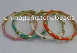 CEB110 6mm width gold plated alloy with enamel bangles wholesale