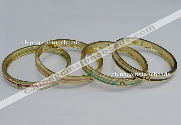 CEB112 7mm width gold plated alloy with enamel bangles wholesale