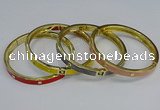 CEB113 7mm width gold plated alloy with enamel bangles wholesale