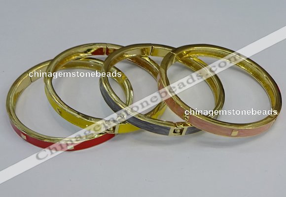 CEB113 7mm width gold plated alloy with enamel bangles wholesale