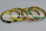 CEB115 7mm width gold plated alloy with enamel bangles wholesale