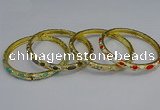 CEB117 6mm width gold plated alloy with enamel bangles wholesale