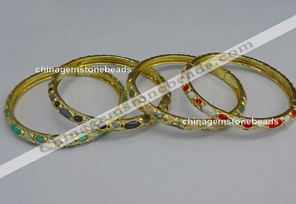 CEB117 6mm width gold plated alloy with enamel bangles wholesale