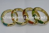 CEB121 16mm width gold plated alloy with enamel bangles wholesale