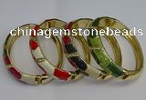 CEB122 16mm width gold plated alloy with enamel bangles wholesale