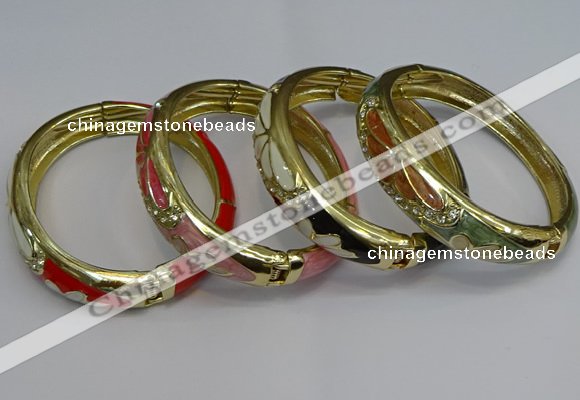 CEB132 16mm width gold plated alloy with enamel bangles wholesale